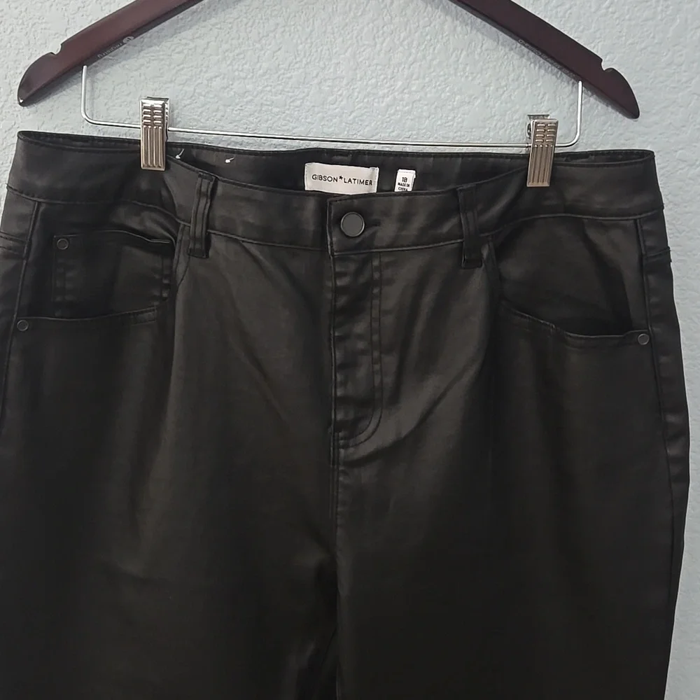 GIBSON Vegan Black Leather 5 Pocket Jean Style Pants Sz 18 NWOT
